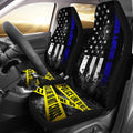 Blue Line Police Car Seat Covers Set Of 2