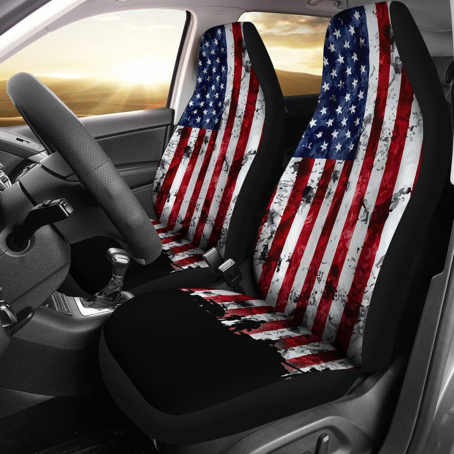 American Military Veteran Car Seat Covers Set Of 2