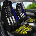 Blue Line Police Car Seat Covers Set Of 2
