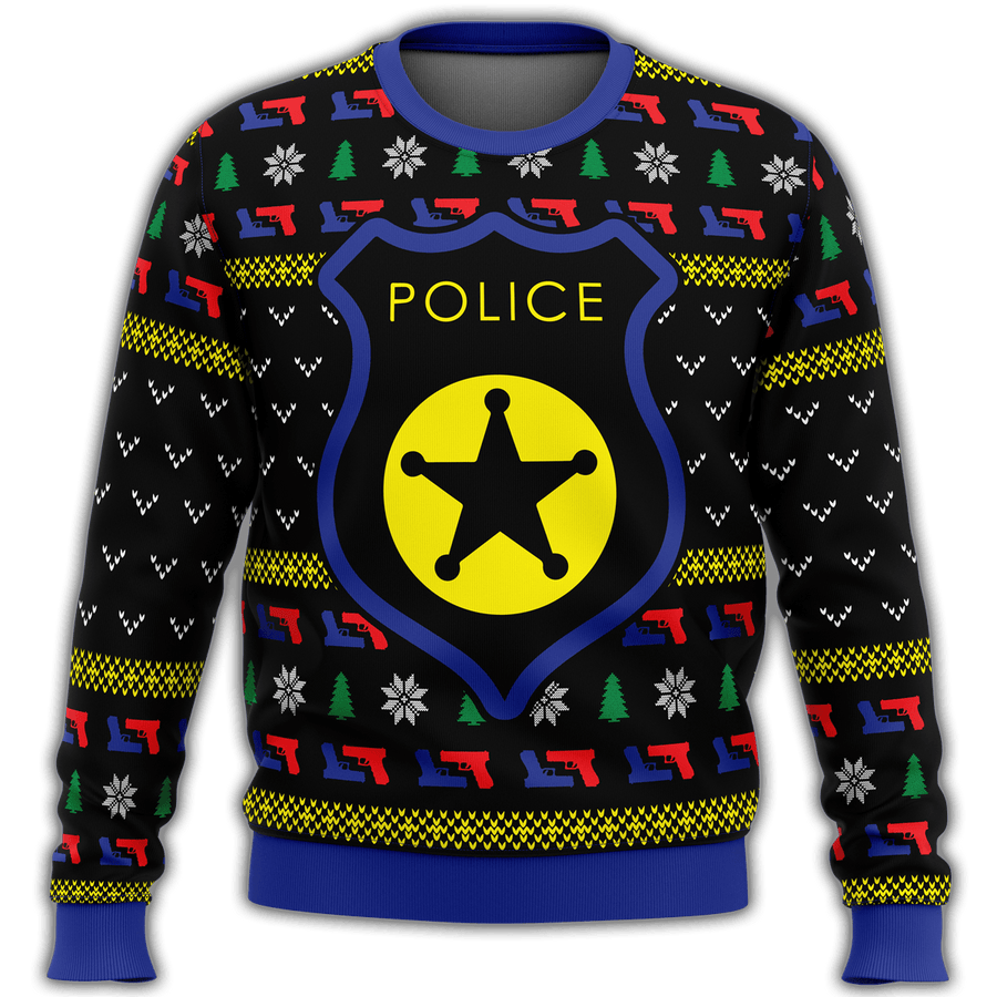 US Police Badge Premium Ugly Christmas Sweater